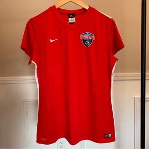 Women’s Nike Dri-Fit Tennessee Soccer Club #30 Red and White Jersey Size L